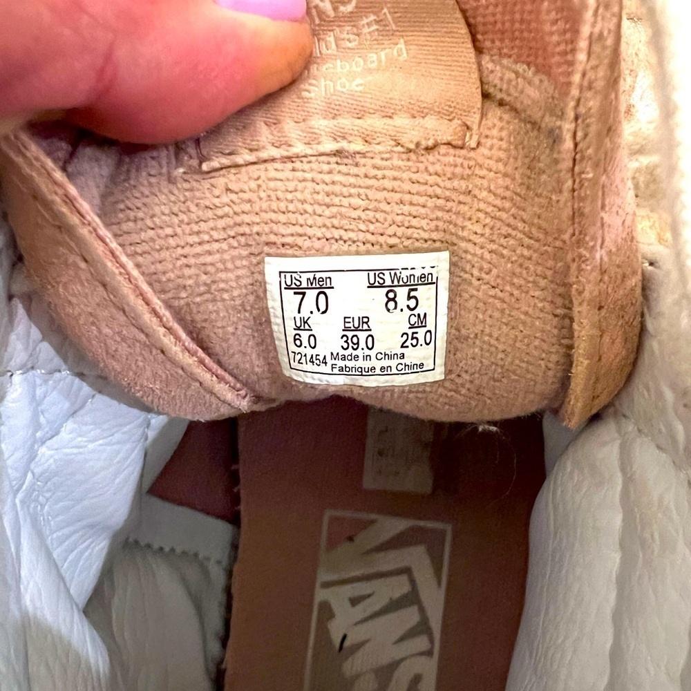 Vans Two Tone Metallic Sk-8 Hi Reissue Rose Gold High Top Sneaker Sz Women's 8.5 - Picture 10 of 14